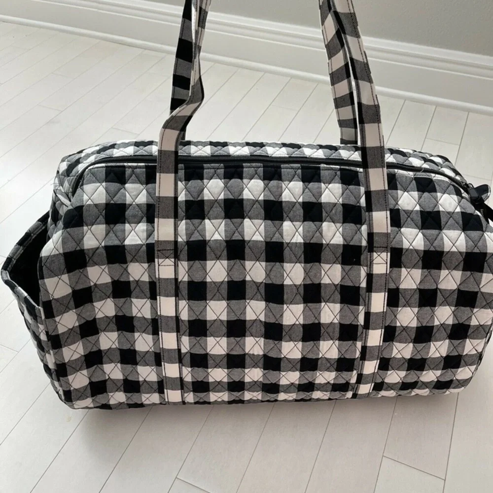 NWT vera bradley large duffel pearl buffalo check - Picture 2 of 9